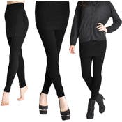 High Waisted Skirt Leggings - Black