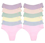 Ribbed Knit Bikini Panties - Assorted Colors, Small-XL