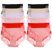 Cotton Mid-Rise Brief Panties - Assorted Colors, Size Small-XL