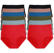 High Waist Cotton Brief Panties - Assorted Colors, Small-XL