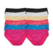 Cotton Mid-Rise Bikini Panties - Size Small-XL, Assorted Colors