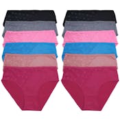 Cotton Hipster Panties - Size Small-XL, Assorted Colors