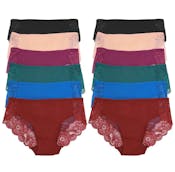 Cotton Mid-Rise Brief Panties - Size Small-XL, Assorted Colors