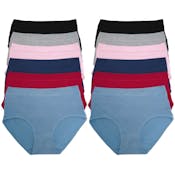 Classic Cotton Mid-Rise Brief Panties, Assorted Colors
