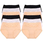 Cotton Classic Hipster Panties - Size Small-XL, Assorted Colors