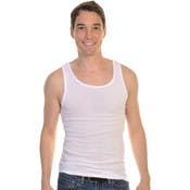Men's Ribbed Tank Tops - White
