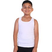 Boys' Ribbed Cotton Tank Tops - White
