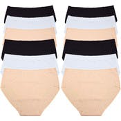 Women's Nylon Hip Hugger Panties - Assorted