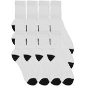 Adult Sports Crew Socks - White/Black