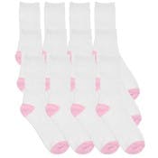 Women's Sport Crew Socks - White/Pink
