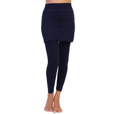 High Waisted Leggings with Mini Skirt - One Size, Navy