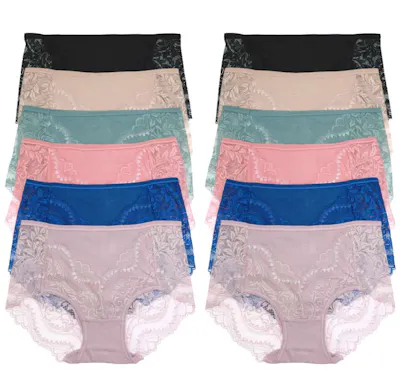 Cotton Mid-Rise Brief Panties - Assorted Colors, Small-XL