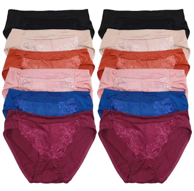 Nylon Bikini Panties - Assorted Colors, Small-XL