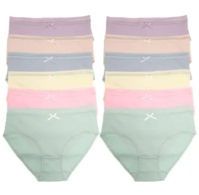 Cotton Ribbed Knit Hiphugger Panties - Assorted Colors, Small-XL
