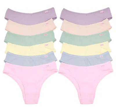 Ribbed Knit Bikini Panties - Assorted Colors, Small-XL