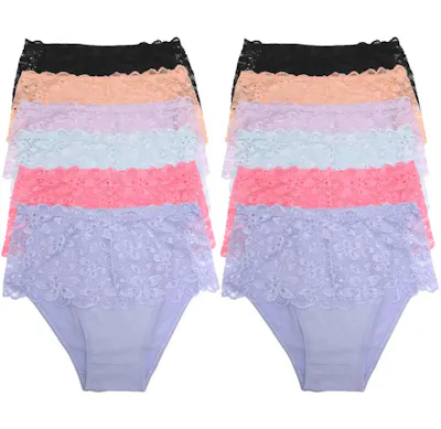Mid Rise Cotton Brief Panties- Assorted Colors, Small-XL