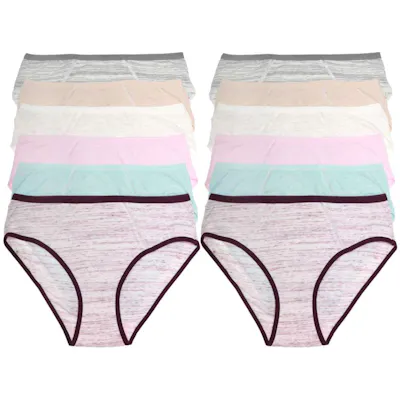 Cotton Marled Bikini Panties - Assorted Colors, S-XL