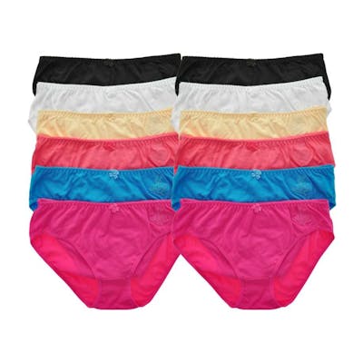 Cotton Mid-Rise Bikini Panties - Size Small-XL, Assorted Colors