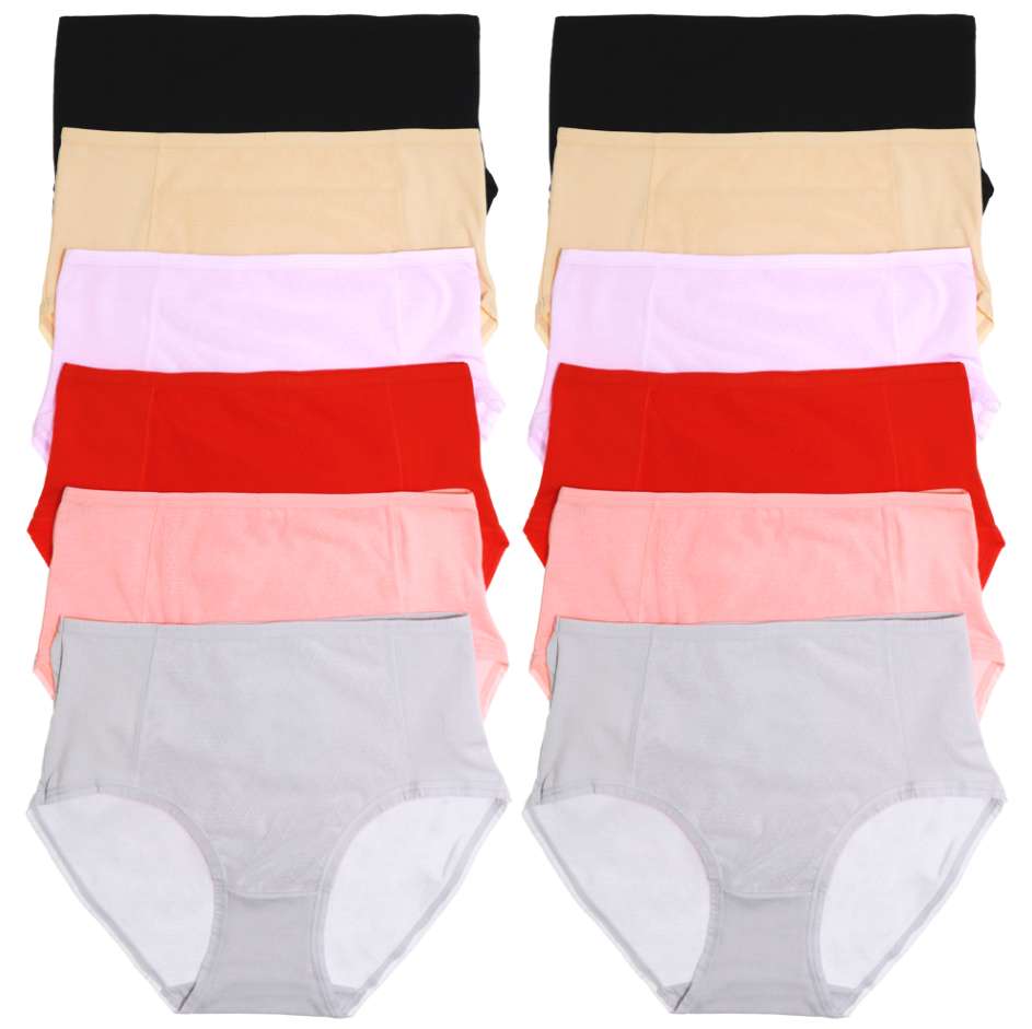 Cotton Hipster Panties - Size Small-XL, Assorted Colors
