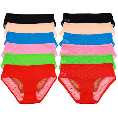 Cotton Hipster Panties - Size Small-XL, Assorted Colors