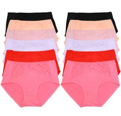 Cotton Mid-Rise Brief Panties - Size Small-XL, Assorted Colors