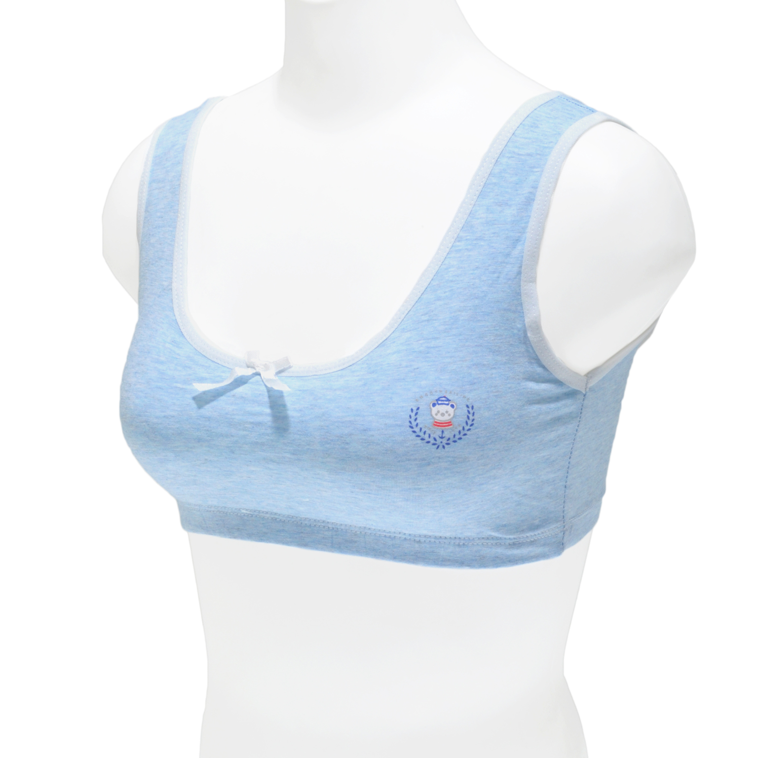 Girls' Cotton Training Bras - Assorted Colors, Small-XL, Bear Print Detail