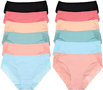 72 Bulk Womens Cotton HI-Cut Underwear Assorted Sizes And Colors Bulk Buy -  at 