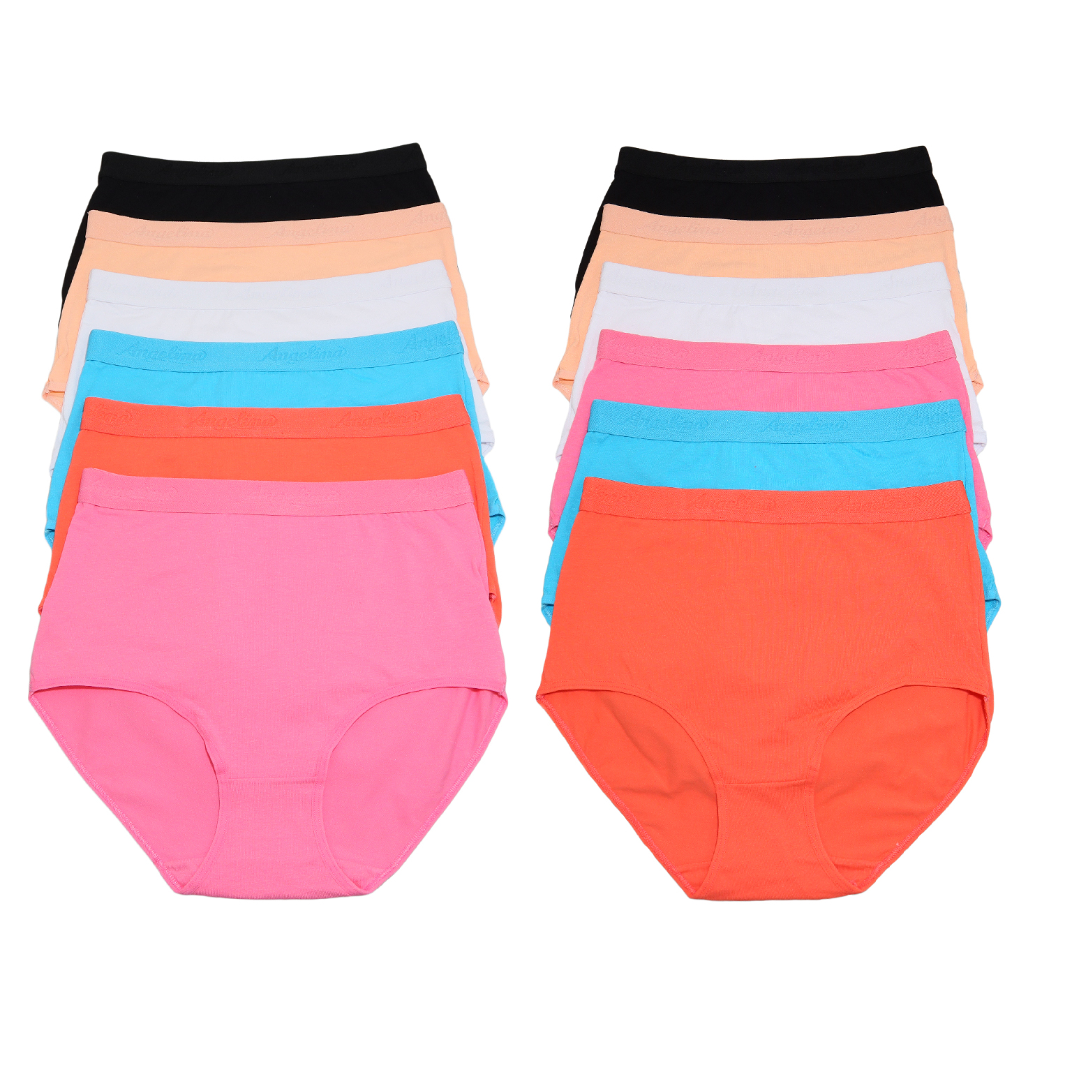 Bulk Women's Cotton Panties in S-XL in Bright Colors