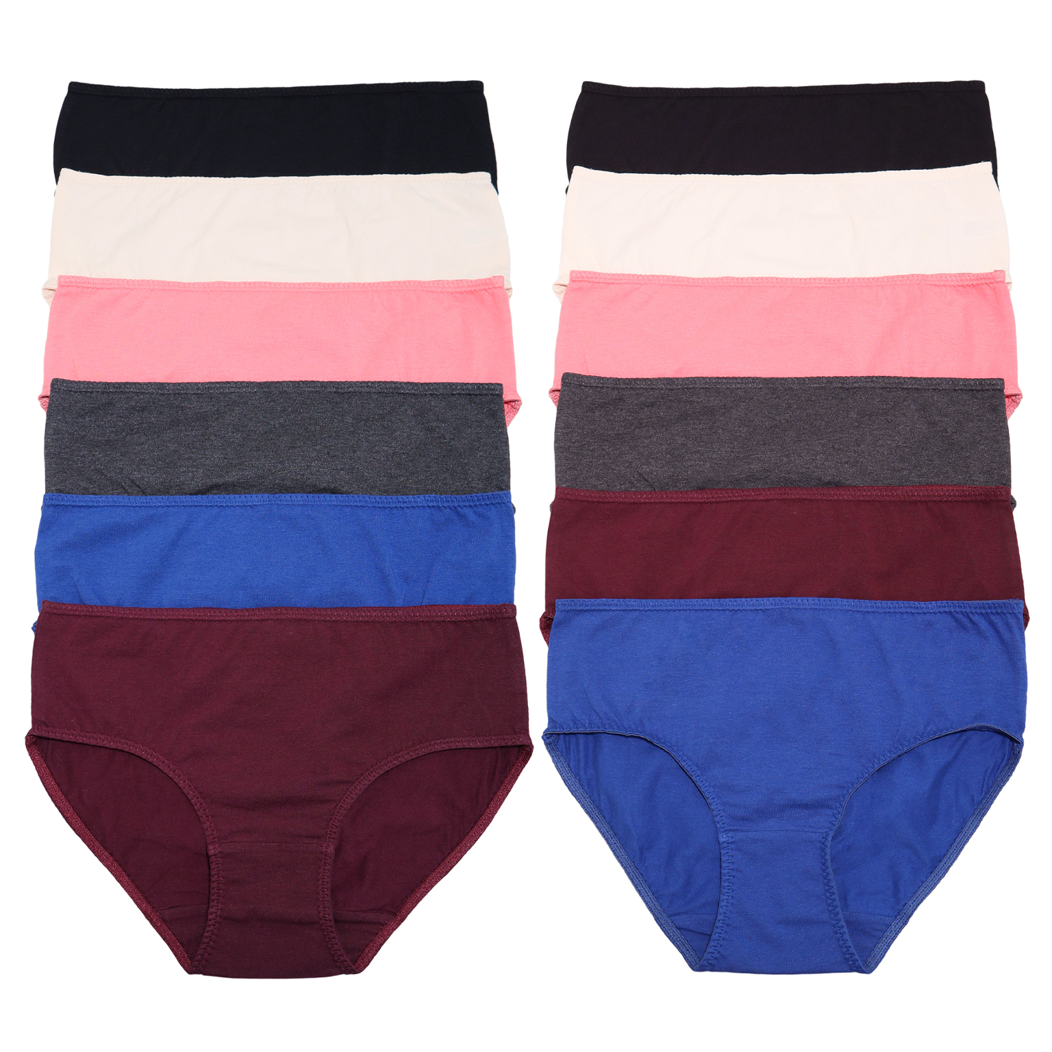 Wholesale Classic Cotton Hiphugger Panties Assorted Colors Sizes