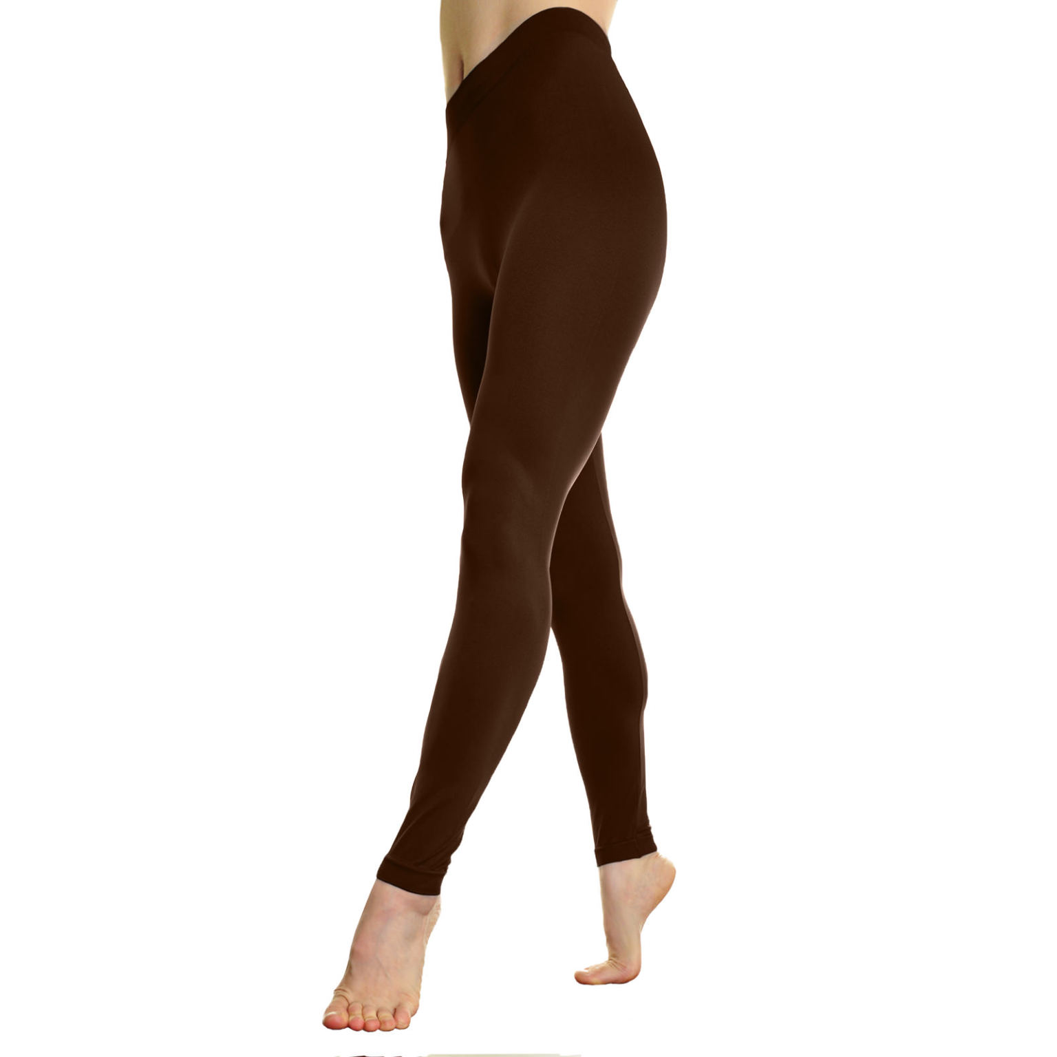 Brown Footless Tights for Women | Ankle Length Pantyhose | Plus Size  Available