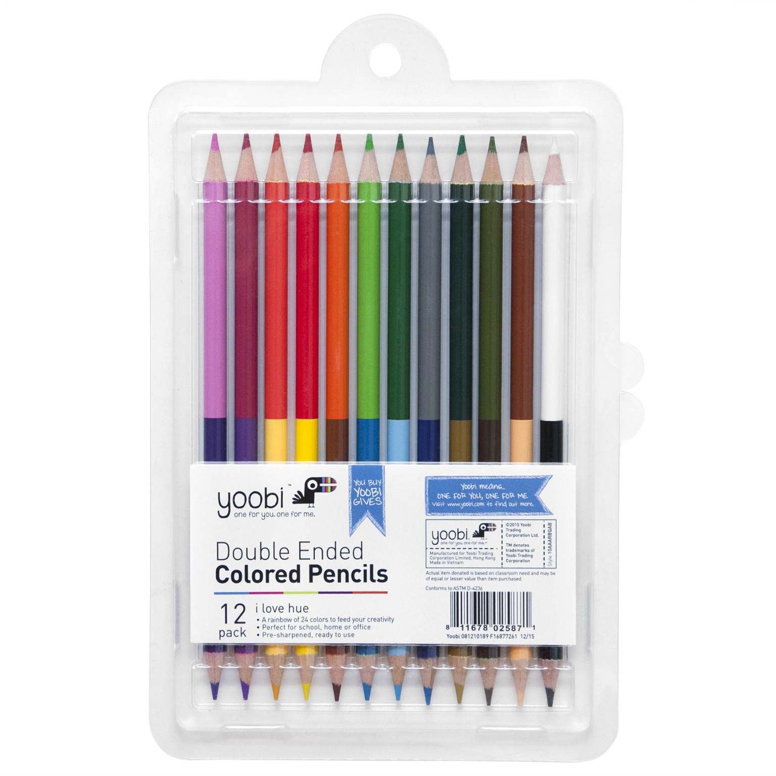 Wholesale Double Ended Colored Pencils 12 Count, Presharpened