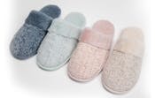 Women's Fur Trim Sweater Knit Slippers, Assorted, S-2XL