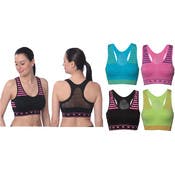 Women's Sports Bras - Assorted Stipes, Sizes S-XL