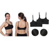 Women's Sports Bras - Black, M - XL, Removable Pad