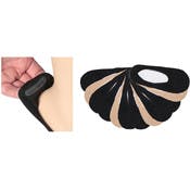 Women's Foot Liners - Black & Beige, with Silicone, 3 Pack