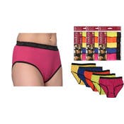 Women's Cotton Briefs - Neon Tones, 5 Pack, Sizes 5-7