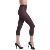 Women's Opaque Footless Capri Tights - Brown, One Size Fits Most
