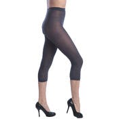 Women's Opaque Footless Capri Tights - Charcoal, One Size Fits Most