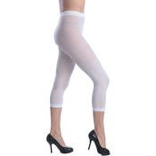 Women's Opaque Footless Capri Tights - White, Queen Size
