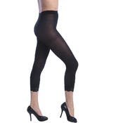 Women's Opaque Footless Capri Lace Tights - Black, One Size Fits Most