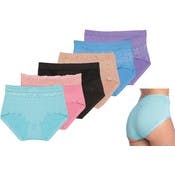 Women's High-Rise Panties - Nylon/Spandex, 6 Colors, Size 8-10