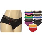 Women's Lace Underwear - Assorted Colors, Microfiber, Size 8 - 10