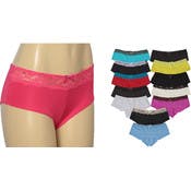 Women's Underwear - Assorted Colors, Lace Trim, Sizes 8-10