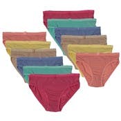 Women's Nylon/Spandex Panties - Assorted Stripes, Sizes 8-10