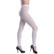 Women's Opaque Control Top Footless Tights - White, One Size Fits Most