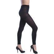 Women's Opaque Control Top Footless Tights - Black, Queen Size