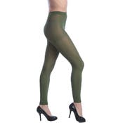 Women's Opaque Control Top Footless Tights - Olive, Queen Size