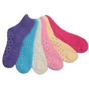 Women's Fuzzy Crew Socks - Size 9-11, Assorted Colors, Skid-Proof