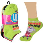 Girls' Ankle Socks - 10 Pack, Wild Monkey Designs, Size 6-8