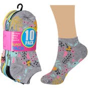 Girls' Ankle Socks - 10 Pack, Crazy Bunny Designs, Size 6-8